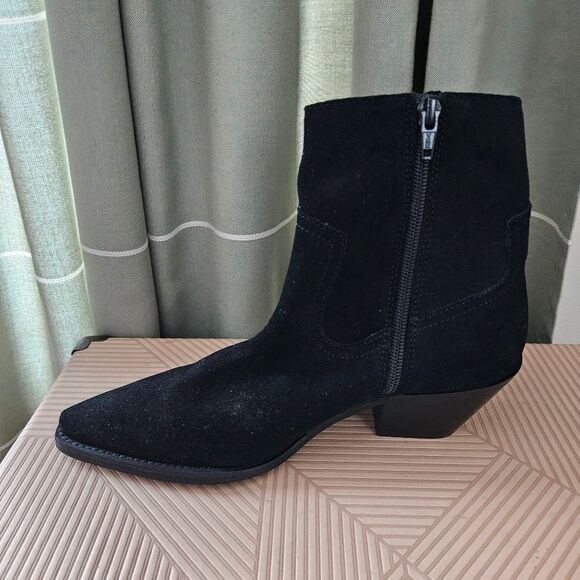 Coconuts by Matisse Booties Ankle Fringe Jane Black Suede Heeled Boots Casual - Picture 6 of 13